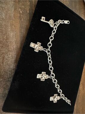 Sterling Silver Charm Cross Bracelet - Women Accessories